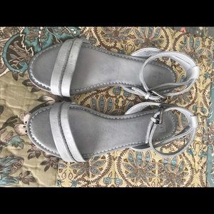 Frye grey ankle strap sandals